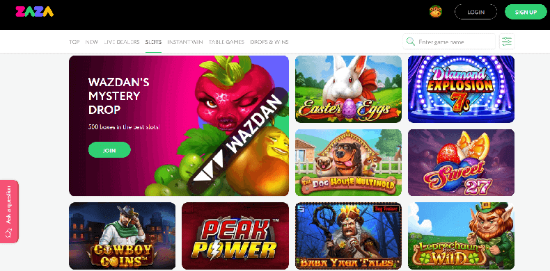 Slots on the online Casino ZAZA for Canadians
