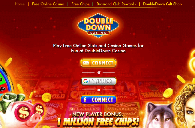 homescreen for the Canadian Online casino Doubledown