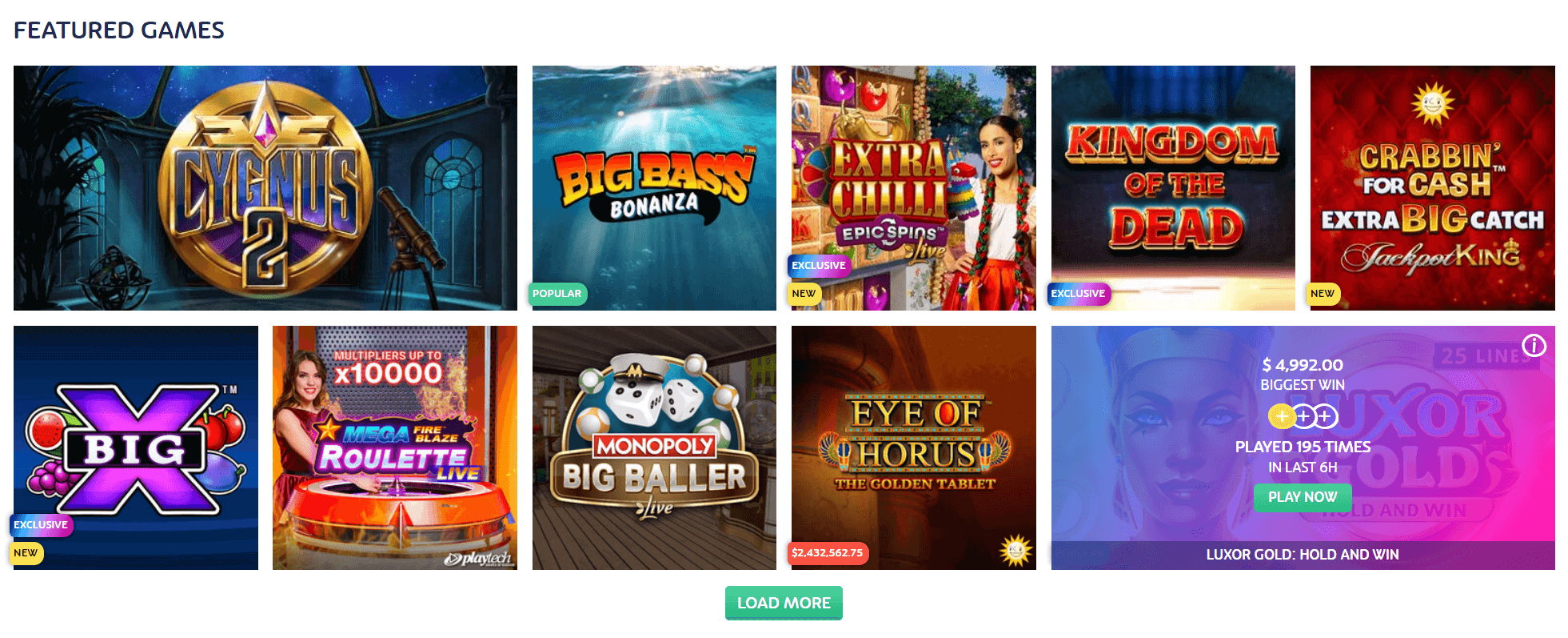 PlayOJO Casino Games