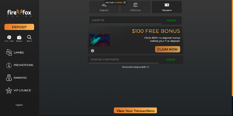100$ free bonus on Firefox Casino AU