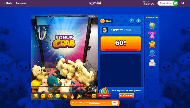 Bonuses on the online Casino Nomini