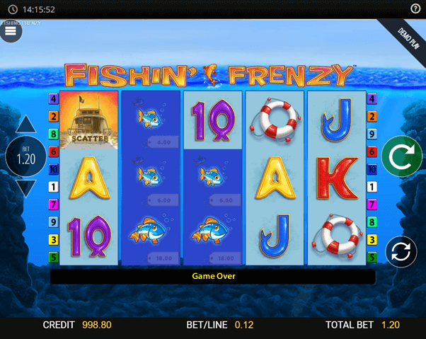 Fishin Frenzy in game beeld