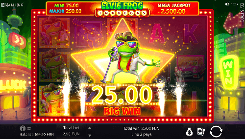 In Game big win on Elvis Frog in Vegas Slot