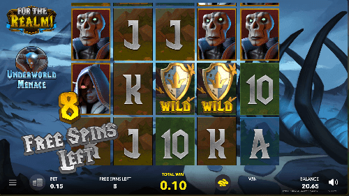 In game View of the online Australian Pokie For the Realm!