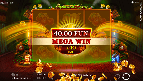Mega win on Mechanical Clover by BGaming