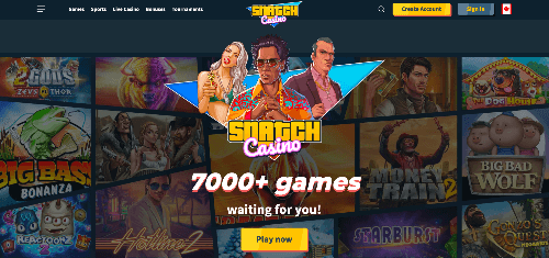 Snatch Casino Start screen for Canadians