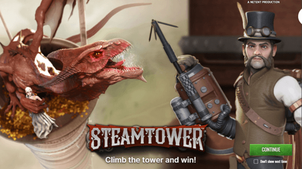 Start schrem van de online slot SteamTower