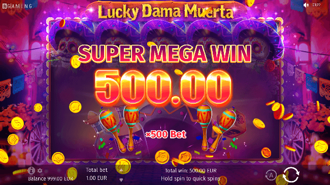 Super mega win on the Lucky dama Muerta online pokies