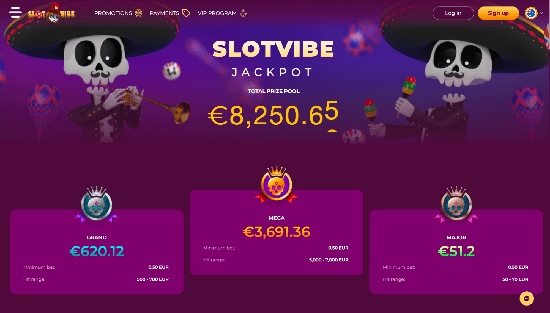 Total prizepool on Slotvibe online Casino for AU