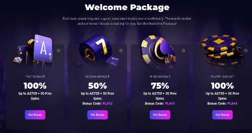 Welcome package on For The Realm! online Casino Pokie