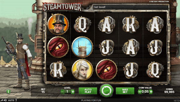 Win combinatie van de online Slot SteamTower
