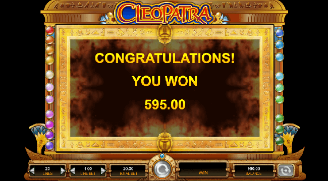 big win on the online slot IGT Cleopatra