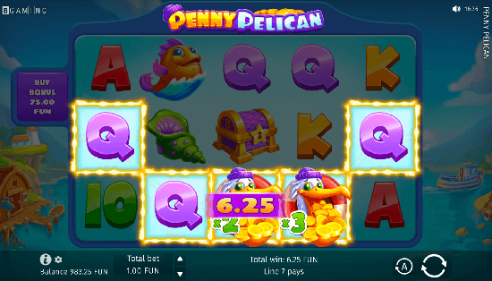 winlines on the Penny pelican online pokie for AU