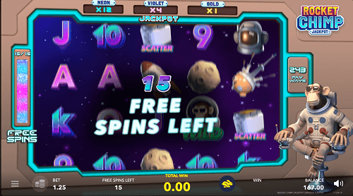 Free spins on the Rocket Chimp Jackpot by Mascot online casino pokie
