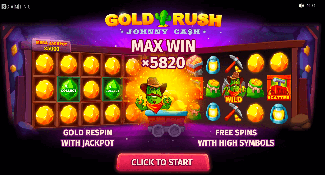 Free spins on the online slot for Canadians Gold rush with johnny Cash
