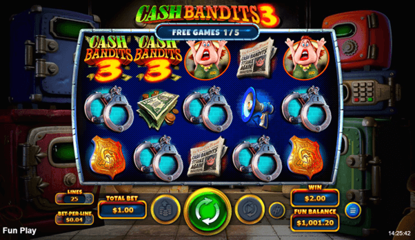 Gratis spellen op de online Casino slot NL Cash Bandits 3