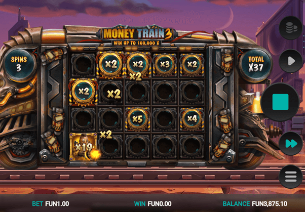 Multipliers op de online Money Train 3 Casino slot