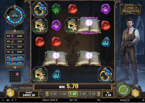 Rich Wilde and the Tome of Madness slot winnende combinatie