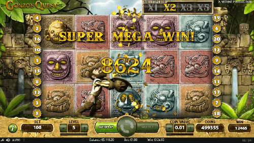 Super Mega win on the slot for Candians Gonzo's Quest by NetEnt