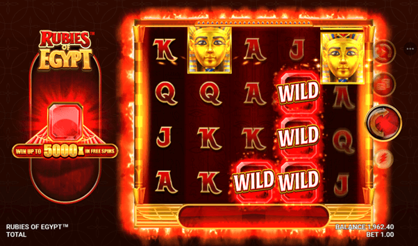 Wincombinatie met wilds en gratis spins in Ruby’s of Egypt online Casino slot