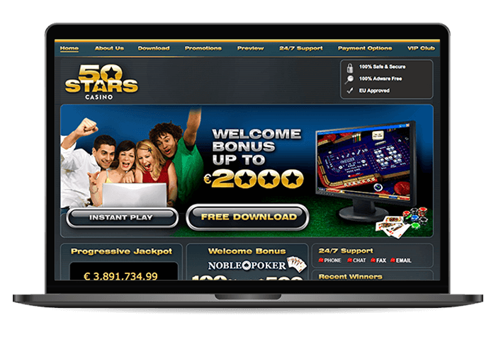 50 Stars Casino Mockup