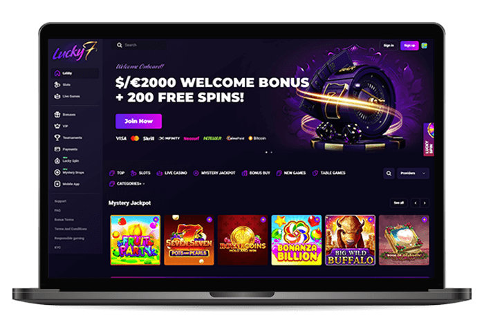 Lucky7even Online Casino AU Mockup V2