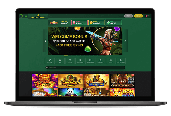Golden Crown Online Casino AU Mockup V3