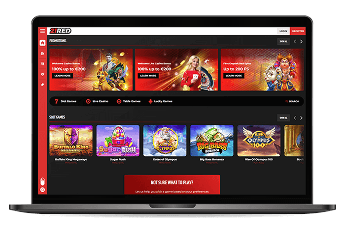 21Red Online Casino NL Mockup