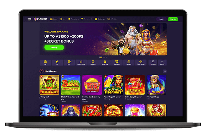 Playfina Online Casino AU Mockup