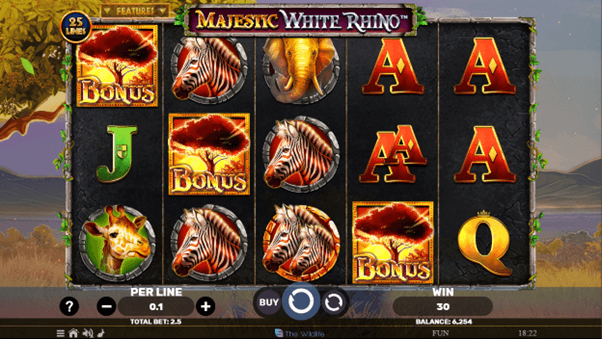 Thema en verhaallijn van Majestic White Rhino Online Casino slot