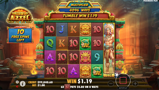 Win multiplier feature van de online Casino slot Fortunes of the Aztec