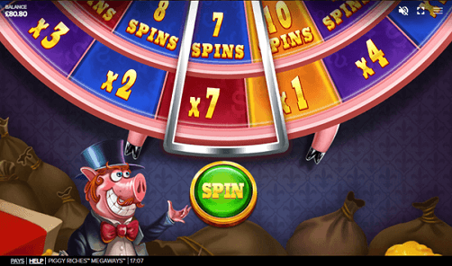 Bonus games en features van Piggy Riches Megaways