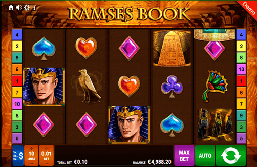 Het speelveld van de Ramses Book online slot