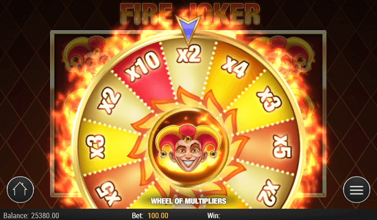 Wheel of Multipliers on the online Casino pokie Fire Joker