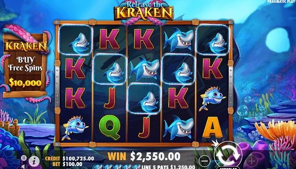 Big win on the online Casino slot Release the Kraken