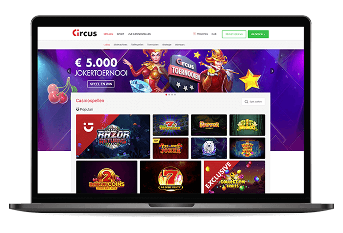 Circus Online Casino NL Mockup V4