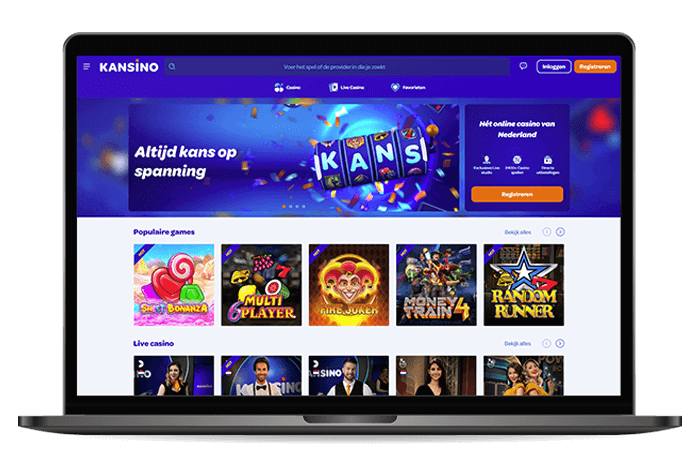 Kansino Homepagina Online Casino NL mockup