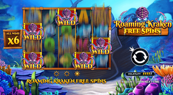 free spins bonus on the Release the Kraken Slot