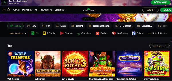 Katsubet Casino Homepage