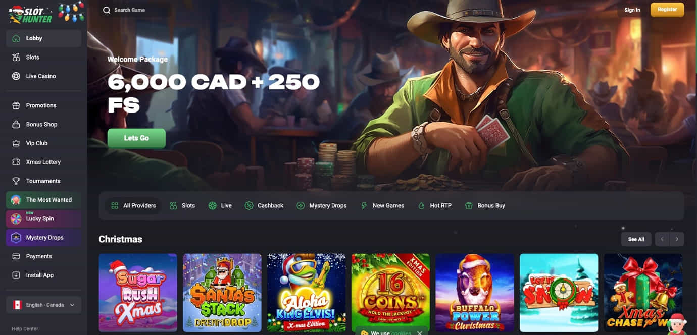 Slothunter Casino Homepage