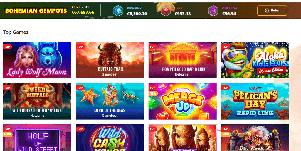 boho casino interface