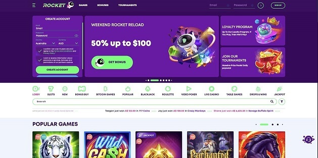 rocket casino homepage