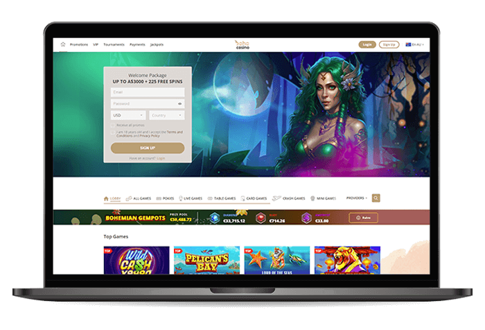 Boho Online Casino AU Mockup V2