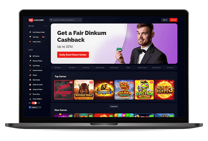Onluck Online Casino AU Mockup