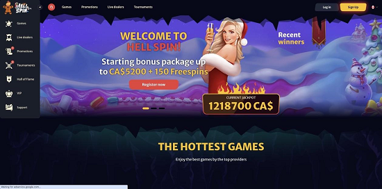 Hellspin Casino Homepage