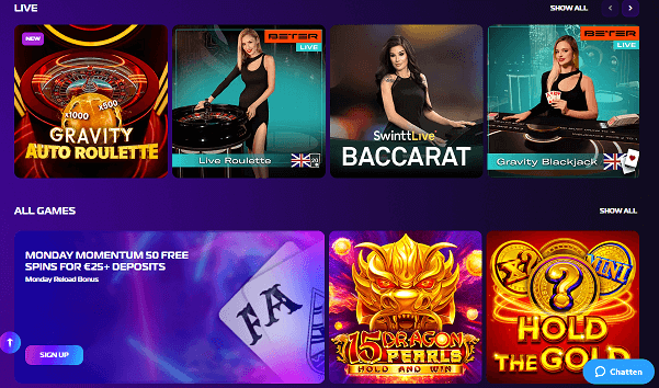 John Vegas casino games selection