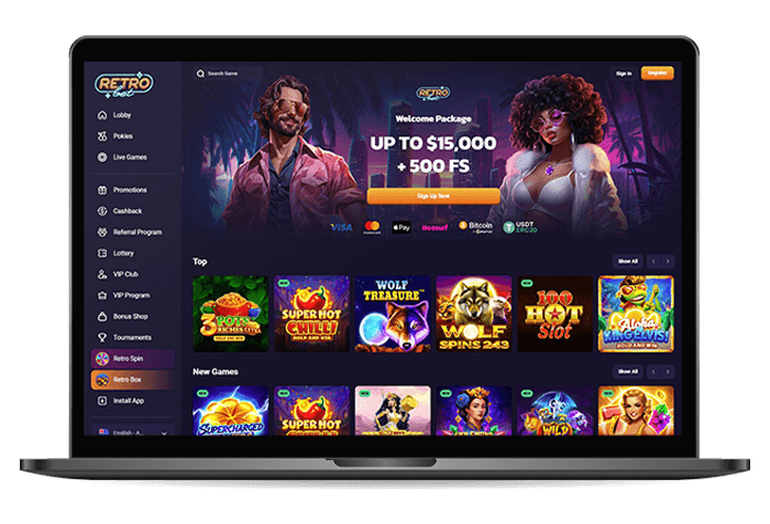 Retrobet Homepage Mockup AU