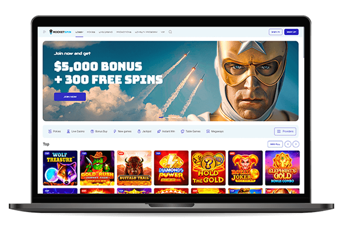 RocketSpin Online Casino AU Mockup