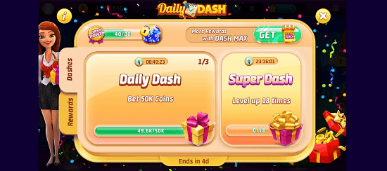 Daily Dash and Super Dash at Slotomania