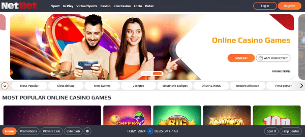 NetBet Casino homepage